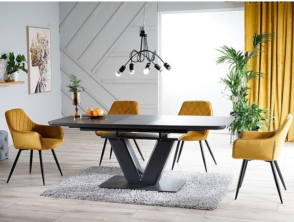 Scaun de bucaterie Linea Velvet, gri/negru