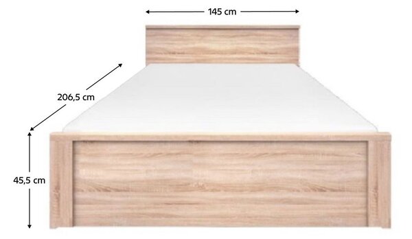 Pat matrimonial 140 cm Topta Typ 44 140 (Stejar sonoma). 1075479