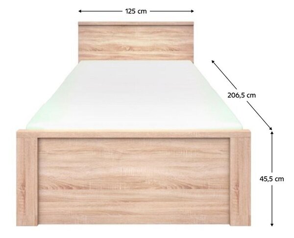 Pat de o persoană 120 cm Topta Typ 43 120 (Stejar sonoma). 1075478