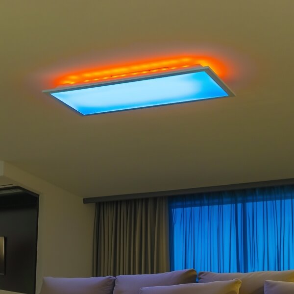 Panou LED aplicat RGBW, reglabil în intensitate, LED/22W/230V 2700-6500K 29,5x59,5 cm + telecomandă