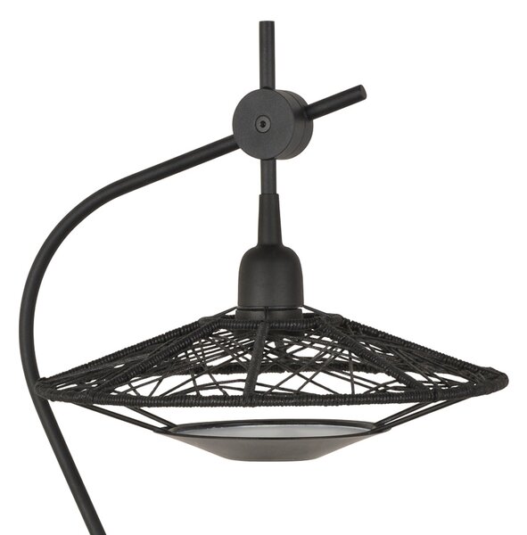 Forestier Lampă de masă Carpa, negru, Negru, dormitor, Țesătură / Textil, Design