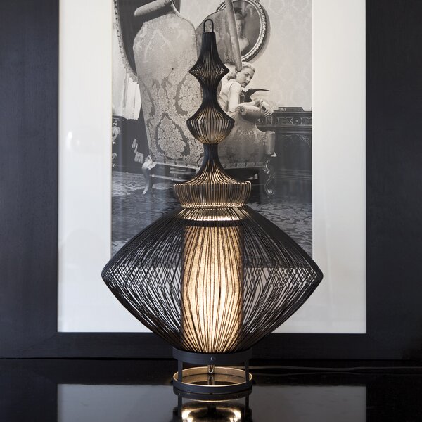 Forestier Lampă de masă Opium, negru, Negru, Camera de zi / sufragerie, Metal, Design