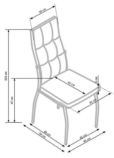 Scaun de bucaterie Muriel, gri/negru