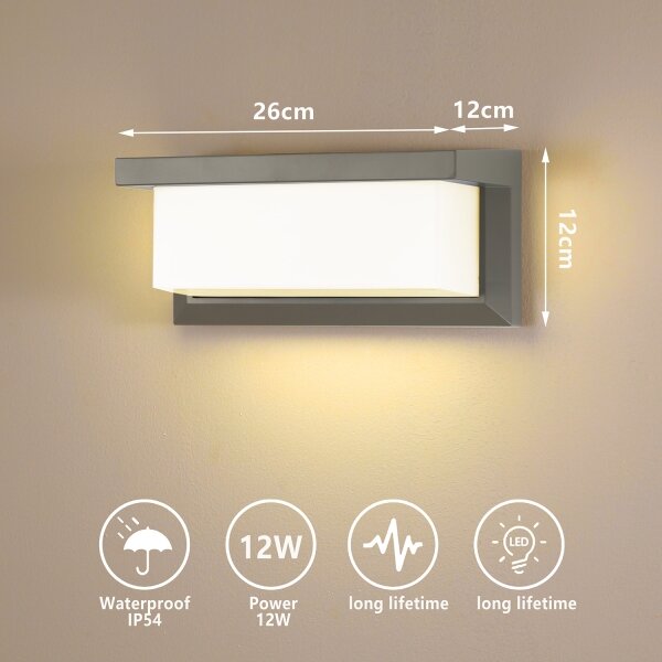 Aplică LED de exterior Brilagi BRICKY LED/12W/230V gri IP54