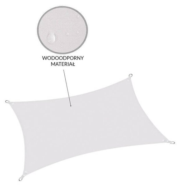 Prelata soare / vela umbrire dreptunghiulara 3.0 x 2.0 m, gri deschis