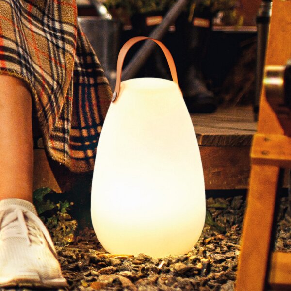 FH Lighting Lampa de masă cu LED și baterie Ruby, Ø 18 cm, albă, IP44, RGB dimabil, reglabil, Alb, Plastic, Modern, Ecran de masă în poziție verticală