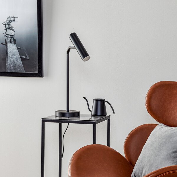 Schöner Wohnen Stina lampă de masă LED, negru, reglabil, Negru, Camera de zi / sufragerie, Metal, Modern