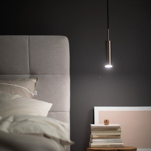 Schöner Wohnen Stina LED suspendat 1-lumină de nichel, reglabil, Gri, Camera de zi / sufragerie, Metal, Modern