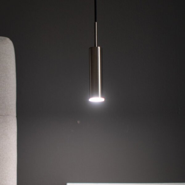 Schöner Wohnen Stina LED suspendat 1-lumină de nichel, reglabil, Gri, Camera de zi / sufragerie, Metal, Modern
