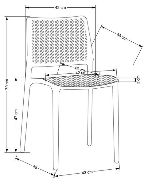 Scaun de bucaterie Niles, negru