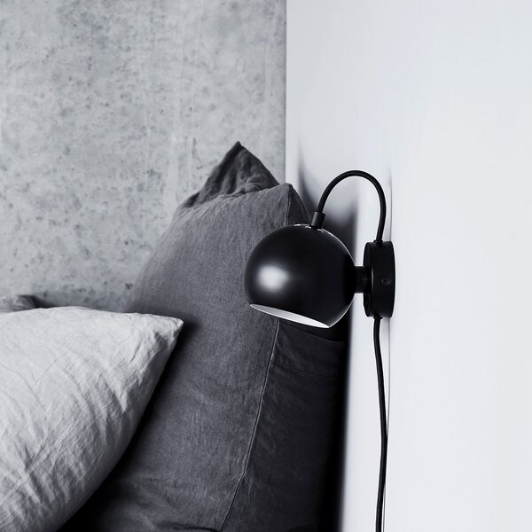 Lampă de perete FRANDSEN, Ball Magnet, Negru, Camera de zi, Metal, Design
