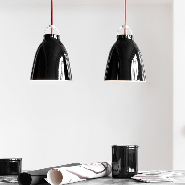 FRITZ HANSEN Caravaggio P1 Negru lucios, reglabil, Negru, Camera de zi / sufragerie, Metal, Design