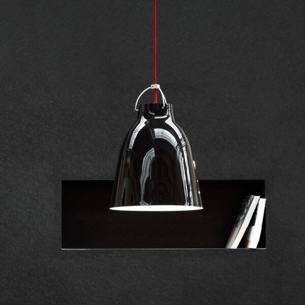 FRITZ HANSEN Caravaggio P2 Negru lucios, reglabil, Negru, Camera de zi / sufragerie, Metal, Design