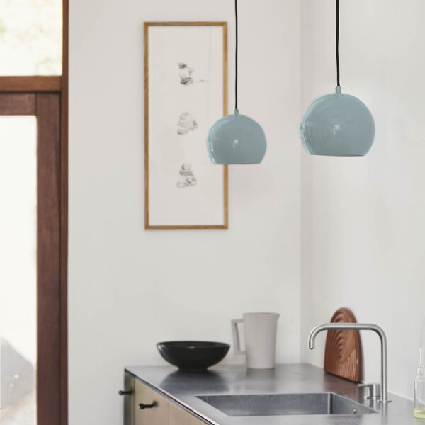 FRANDSEN Lampă suspendată Bilă, mentă, Ø 18 cm,, reglabil, Verde, Camera de zi / sufragerie, Metal, Design