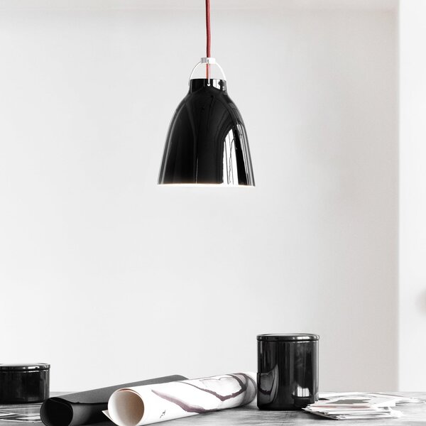 FRITZ HANSEN Caravaggio P1 Negru lucios, reglabil, Negru, Camera de zi / sufragerie, Metal, Design