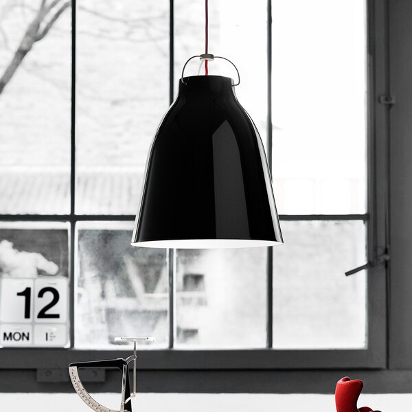 FRITZ HANSEN Caravaggio P3 Negru lucios, reglabil, Negru, Camera de zi / sufragerie, Metal, Design