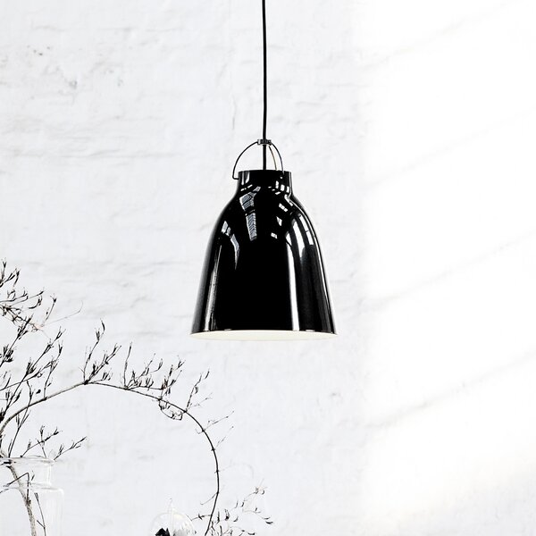 FRITZ HANSEN Caravaggio P2 Negru lucios/negru, reglabil, Negru, Camera de zi / sufragerie, Metal, Design