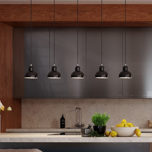 FRITZ HANSEN Kaiser Idell 6722-P Negru lucios, reglabil, Negru, Camera de zi / sufragerie, Metal, Design