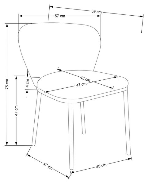 Scaun de bucaterie Orson, crem