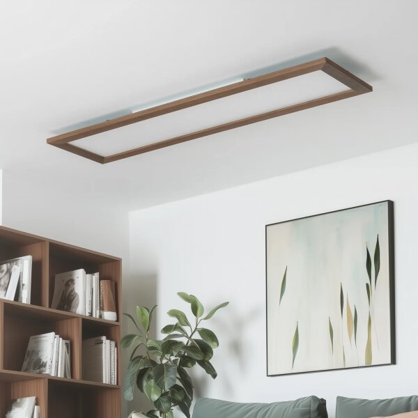 Brilagi - Corp de iluminat LED dimmabil SLIMFRAME WOOD, 58W, 230V, 124x34 cm, cu telecomandă