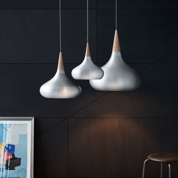 FRITZ HANSEN Orient P1 Pendulum aluminiu/aluminiu Ø 22,5 cm, reglabil, Metalic, Camera de zi / sufragerie, Metal, Design