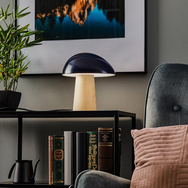 FRITZ HANSEN Night Owl lampă masă, albastru/frasin, Albastru, Camera de zi / sufragerie, Lemn, Design