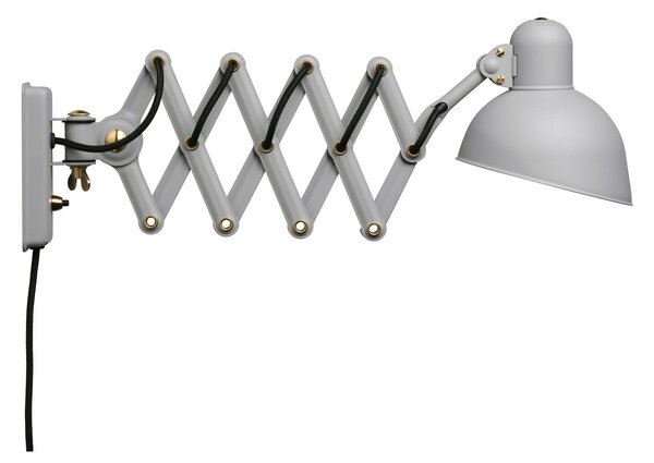 FRITZ HANSEN Kaiser idell 6718-W aplică de perete cu ștecher, gri, reglabil, Gri, Camera de zi / sufragerie, Metal, Design