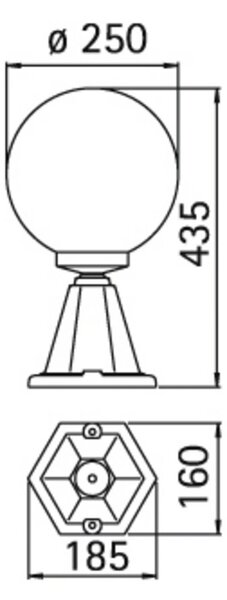 Albert Leuchten Lampă cu soclu I, alb, sticlă bule, Alb, Metal, Glob pentru exterior