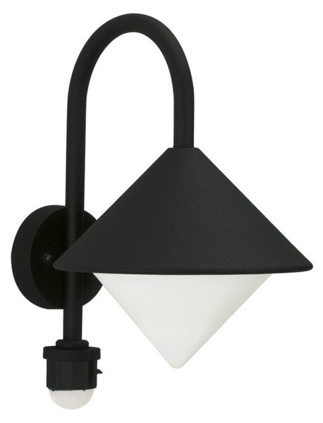 Albert Leuchten Jolanda lampă de perete pentru exterior, negru, detector mișcare, Negru, Metal, Modern