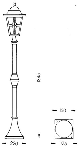 Albert Leuchten Lampadar 772 în stil rustic negru, reglabil, Negru, Metal, Casă de țară / Rustic