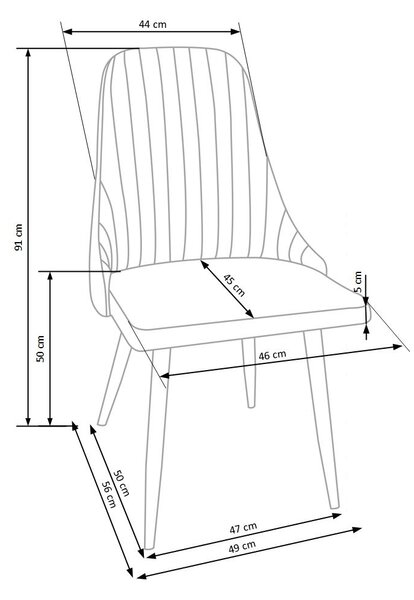 Scaun de bucaterie Tadeo, gri/fag