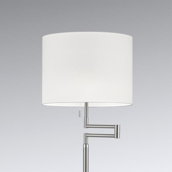 Knapstein Lampă de podea Lilian, dimmer LED, nichel mat/crom, reglabil, Gri, Camera de zi / sufragerie, Metal, Modern