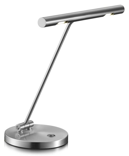 Knapstein Adrette lampă de masă LED Glimmer, nichel, Gri, Studiu / Birou, Metal, Design