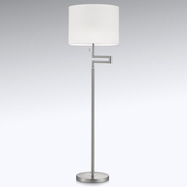 Knapstein Lampă de podea Lilian, dimmer LED, nichel mat/crom, reglabil, Gri, Camera de zi / sufragerie, Metal, Modern