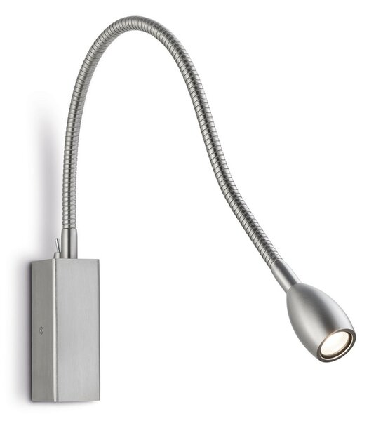 Knapstein Aplică LED Medusa cu braț flexibil și comutator, Gri, dormitor, Metal, Modern