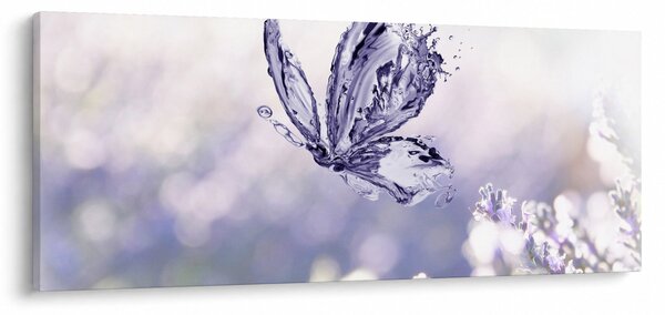 Tablou - Fluture și lavandă (120x50 cm)