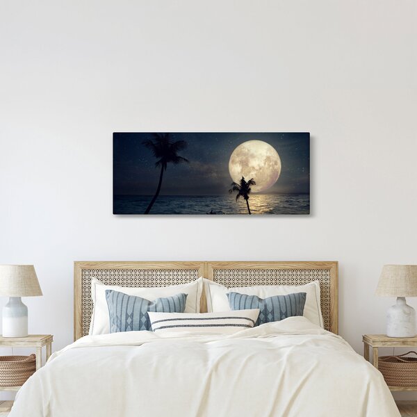 Tablou - Plajă cu lună plină (120x50 cm)