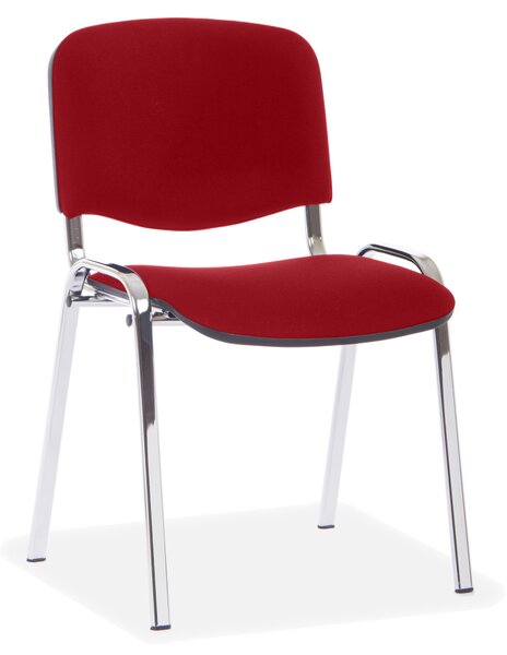 Scaun de conferinta Viva, picioare cromate, rosu