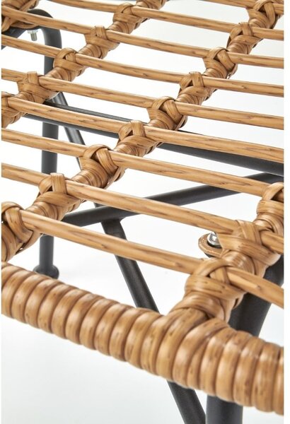 Scaun de gradina Hilda, lemn natural / negru