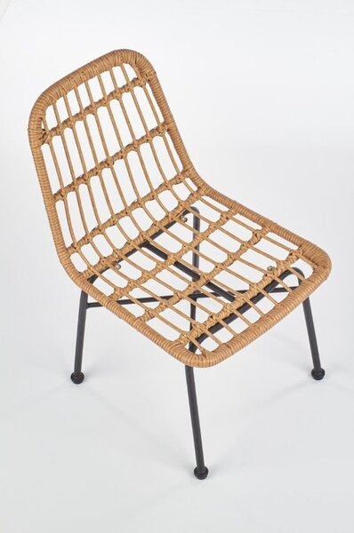 Scaun de gradina Hilda, lemn natural / negru