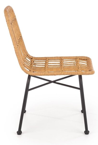 Scaun de gradina Hilda, lemn natural / negru
