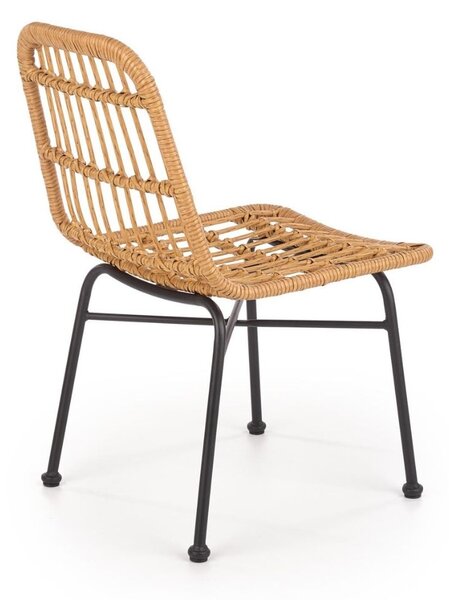 Scaun de gradina Hilda, lemn natural / negru