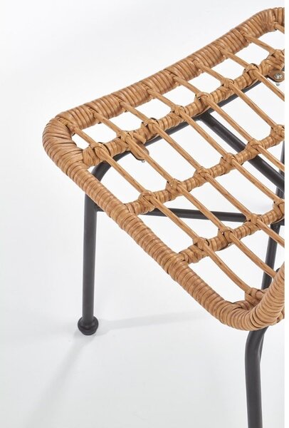 Scaun de gradina Hilda, lemn natural / negru