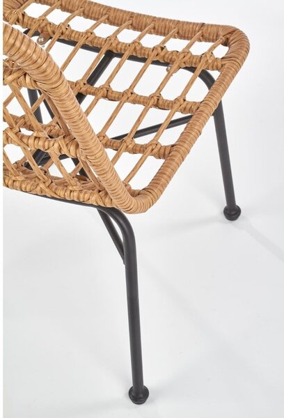 Scaun de gradina Hilda, lemn natural / negru