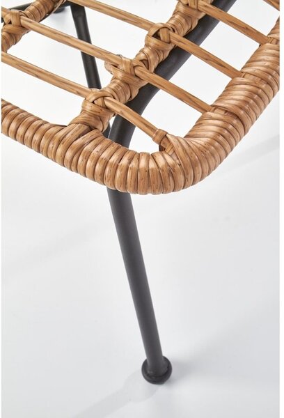 Scaun de gradina Hilda, lemn natural / negru