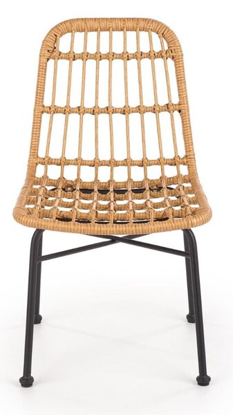 Scaun de gradina Hilda, lemn natural / negru