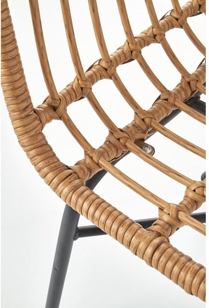 Scaun de gradina Hilda, lemn natural / negru