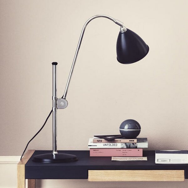 GUBI Bestlite BL1 lampă de masă crom/negru, Negru, Camera de zi / sufragerie, Metal, Design, Birou de masă