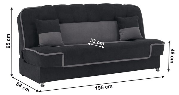 KONDELA Canapea extensibilă, gri închis/gri deschis, PERSI