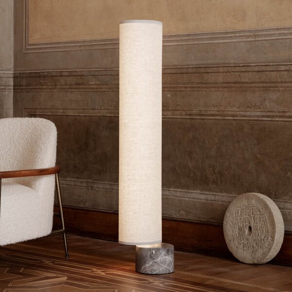 GUBI Unbound Lampă de podea cu LED 80 cm pânză, reglabil, Gri, Camera de zi / sufragerie, Piatră, Scandinavă